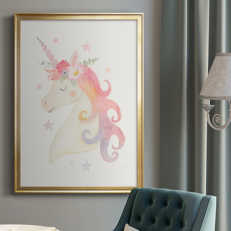 «Sweet Unicorn I», impression sur papier, H 24,5 po x l 18,5 po x P 1 po, Or