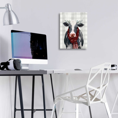 'Yuletide Cow II' by Victoria Borges, Acrylic Wall Art