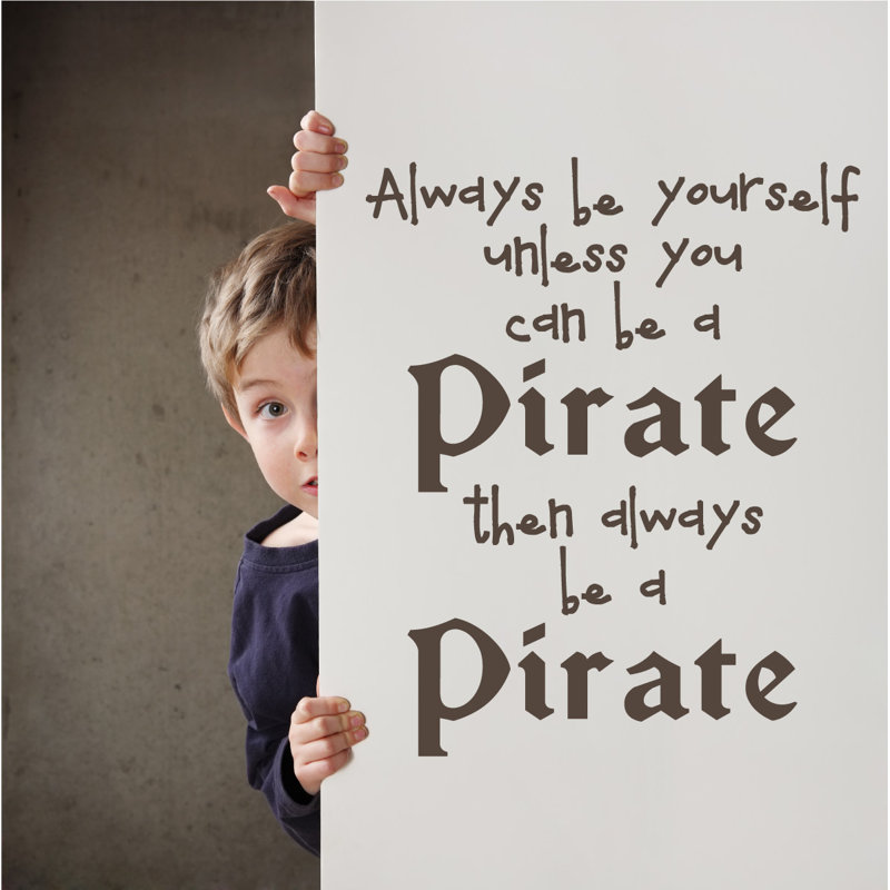Décalcomanie murale toujours en pirate, H 26 po x l 21 po x P 0,01 po, Brun