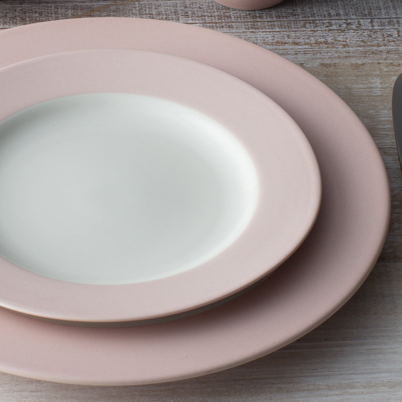 Noritake Colorwave Rim 4-Piece Place Setting, Service for 1, Pink