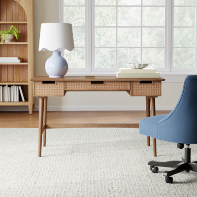 Tobago 51" Desk with Cane Drawer Fronts by Kelly Clarkson Home