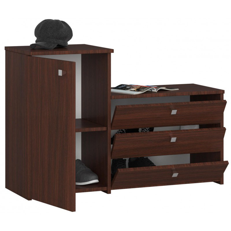 Ferguson 17 Pair Shoe Storage Cabinet, Wenge