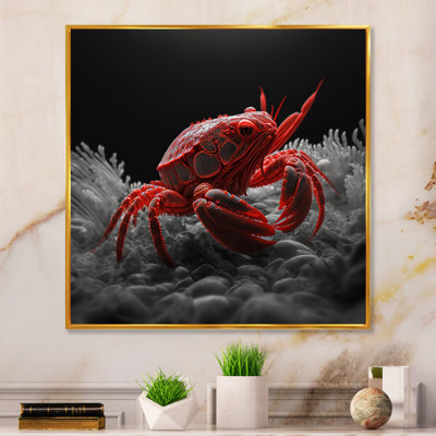 «Kayleemae Red Deepsea Crab» en rouge et noir VI - reproduction sur toile