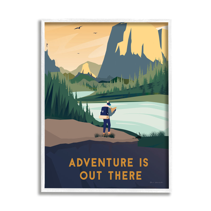 Illustration de l'aventure «Mountain Canyon», L 16 po x H 16 po, Giclée encadrée blanc bord de mer