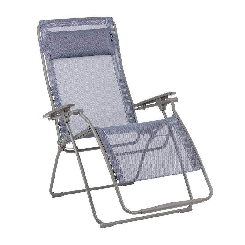 Très grand fauteuil inclinable pliant pour l'extérieur Lafuma, Bleu