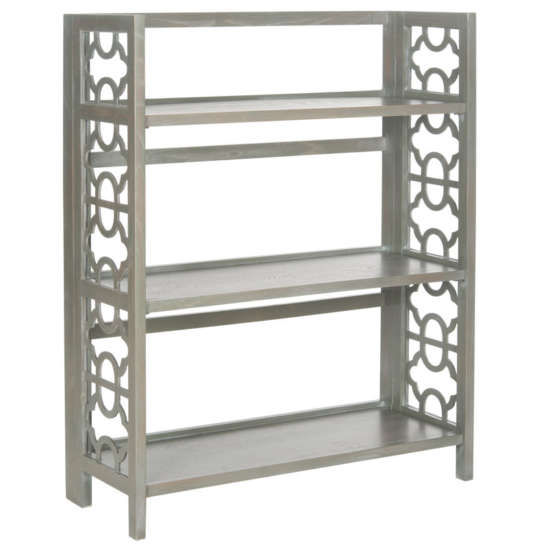 Étagère à livres l 42,5 "x H 33,5" Brontie, (3 tablettes) H 42 po x l 33 po x P 13 po, Celadon