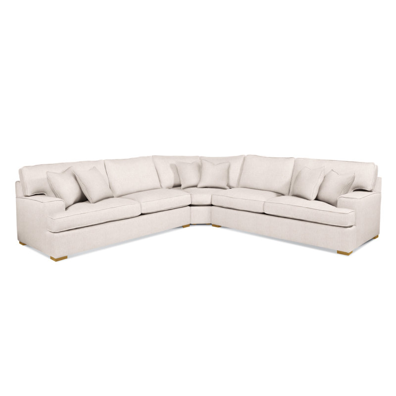 Sadie 3-Piece Upholstered Sectional, Honey Finish, White Sugar Performance; 0863-91