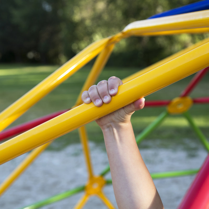 Multicolor Steel Geo Dome Climber with Swing Set and Basketball Hoop