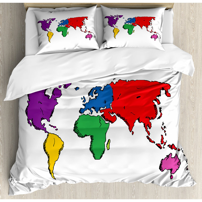 Eclectic Polyester Duvet Cover, Queen Duvet Cover + 2 Pillow Sham
