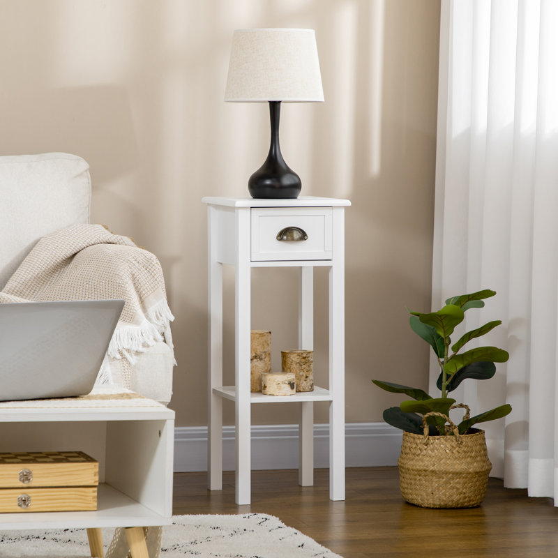 Kolb End Table with Storage, White