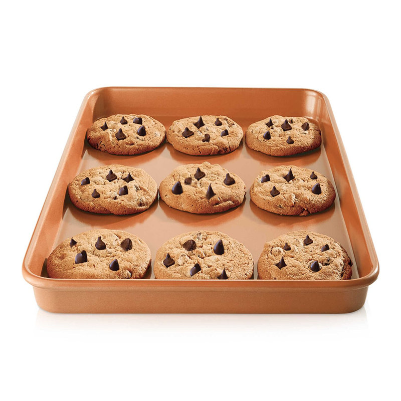Copper Nonstick Aluminum Cookie Sheet with Ceramic Coating