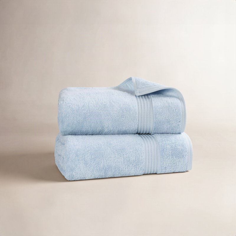 Oleg Heritage Egyptian Cotton Soft Absorbent Luxury Bath Sheet or Towel Set, Light Blue, Bath Towels - 2 Pack