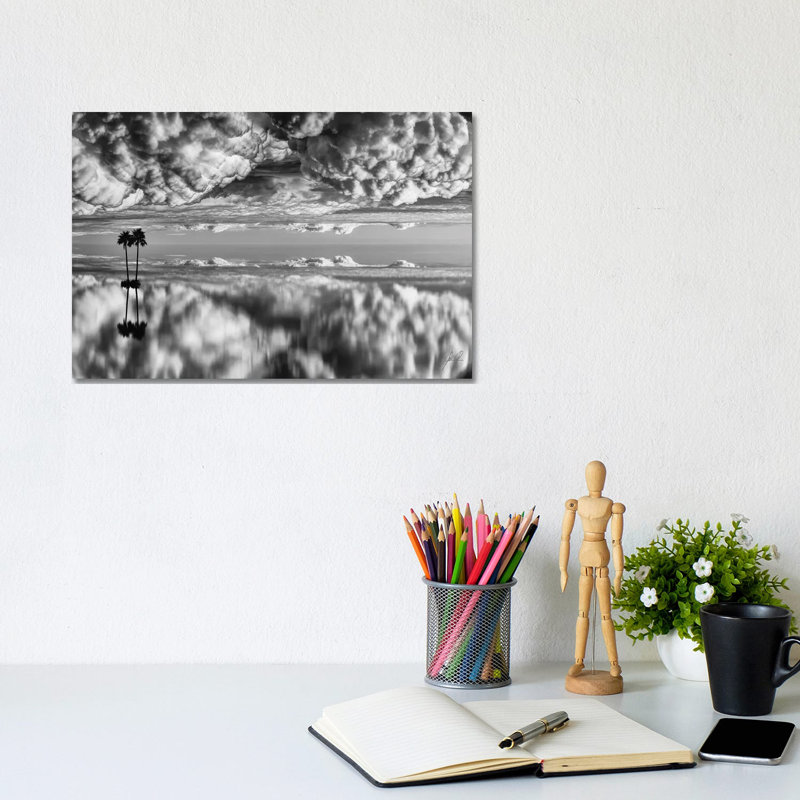 Palm on Cotton Wool 1 Piece Wrapped Canvas Wall Art, 20.32cm H x 30.48cm W x 1.91cm D