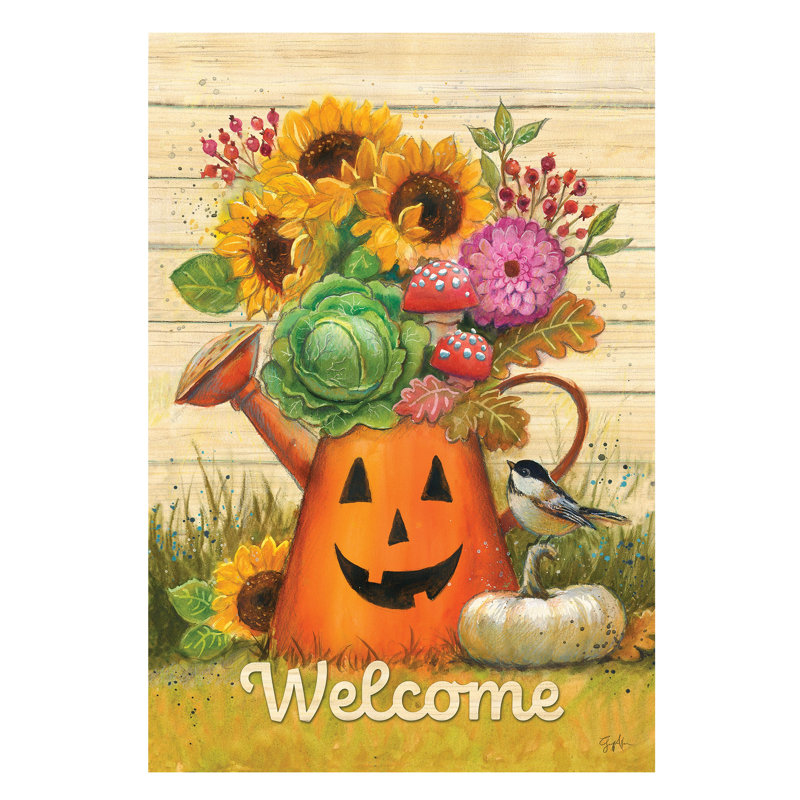 Drapeau d'Halloween en suède arrosoir pour jardin