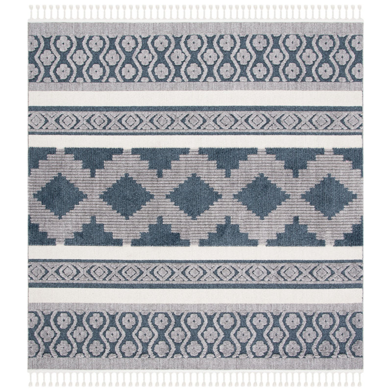 Jaamal Performance Geometric Rug, Square 6'7"