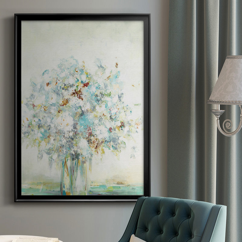 «Textured Bouquet», reproduction encadrée de qualité supérieure - prête à être accrochée, L 30,5 po x H 42,5 po, Cadre noir