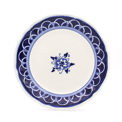 Blue Garden Hand-painted Dinner Plate Set