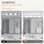 Luminaire mural moderne pour meuble-lavabo à 4 lumières 27,6 po en chrome avec abat-jour en cristal, DEL intégrée, à intensité variable, 6000 K, pour miroir
