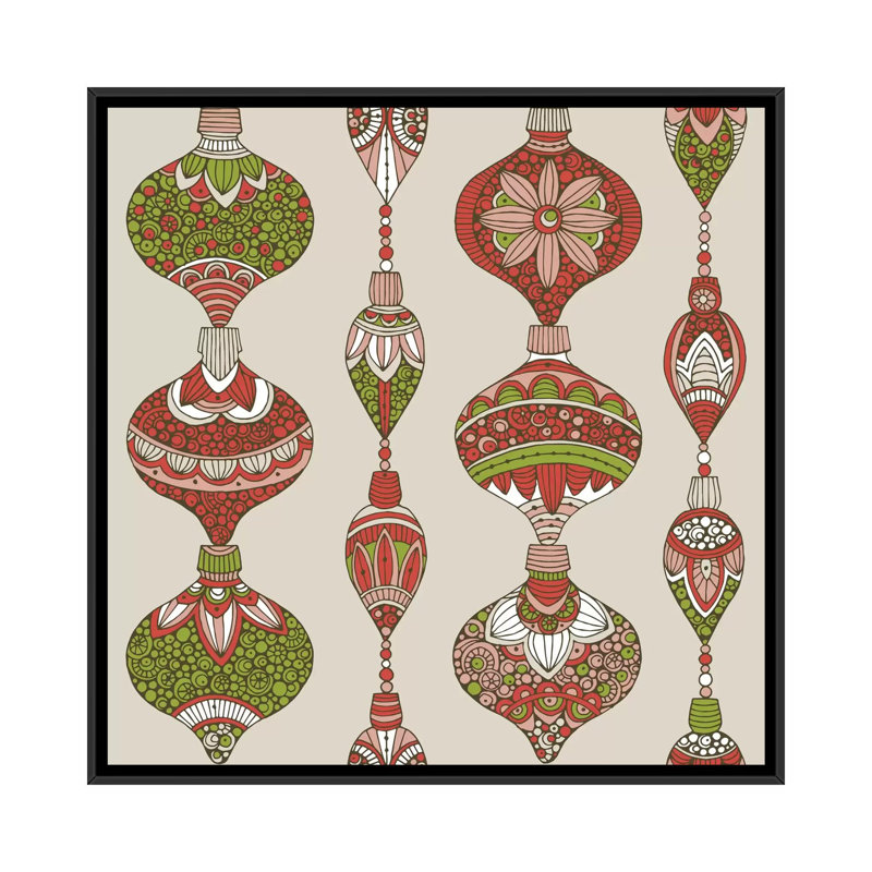 Ornaments IV, impression sur toile tendue, H 26 po x l 26 po x P 1,5 po, Cadre noir