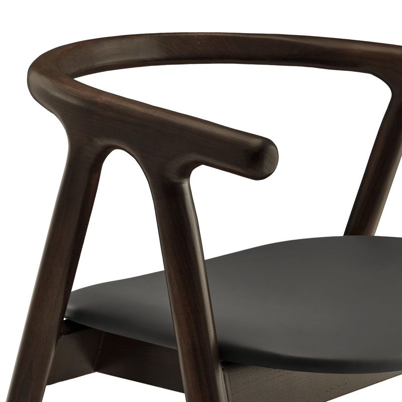 Chaise en cuir et bois Henry, Noir, noir, noir, noir
