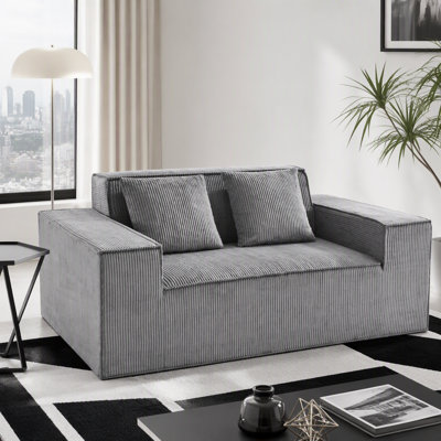 Canapé moderne en velours côtelé avec ressorts ensachés et coussins moelleux pour petits espaces, aucun assemblage requis.