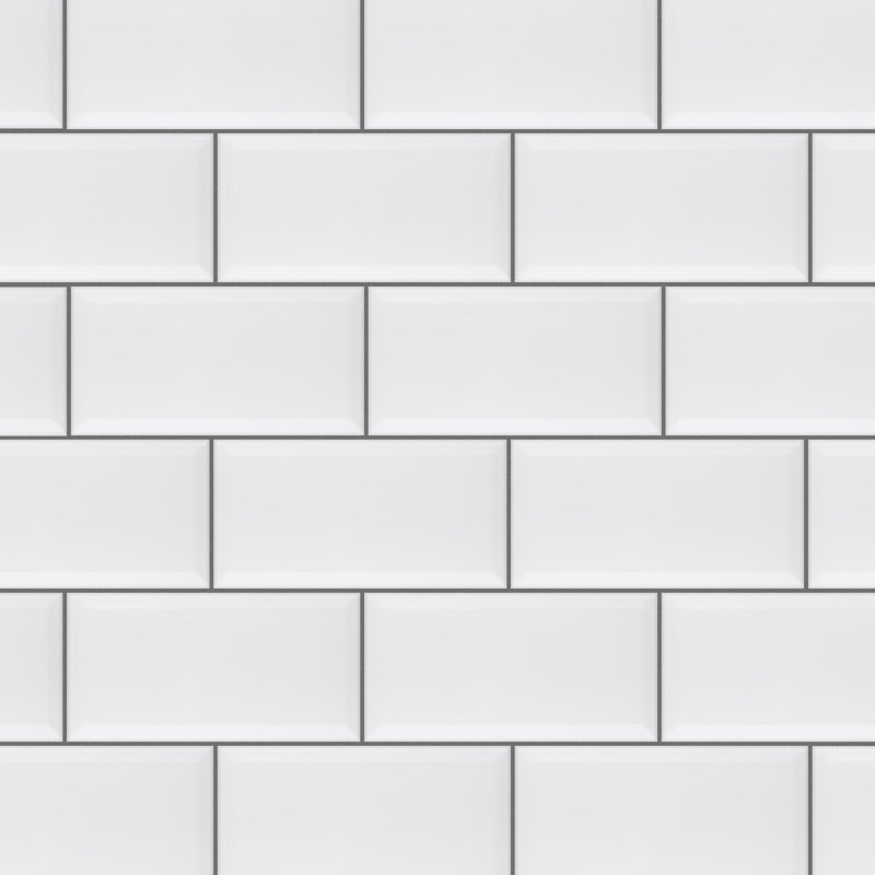 Santorini Biselado 4" x 8" Beveled Ceramic Subway Tile, Bright White