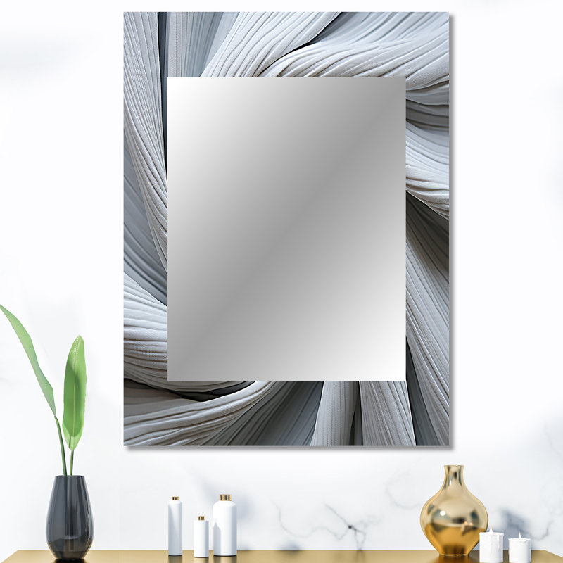 Gris spirale spirale sprial I - miroir abstrait en spirale, miroir mural décoratif moderne, impression d'art en métal