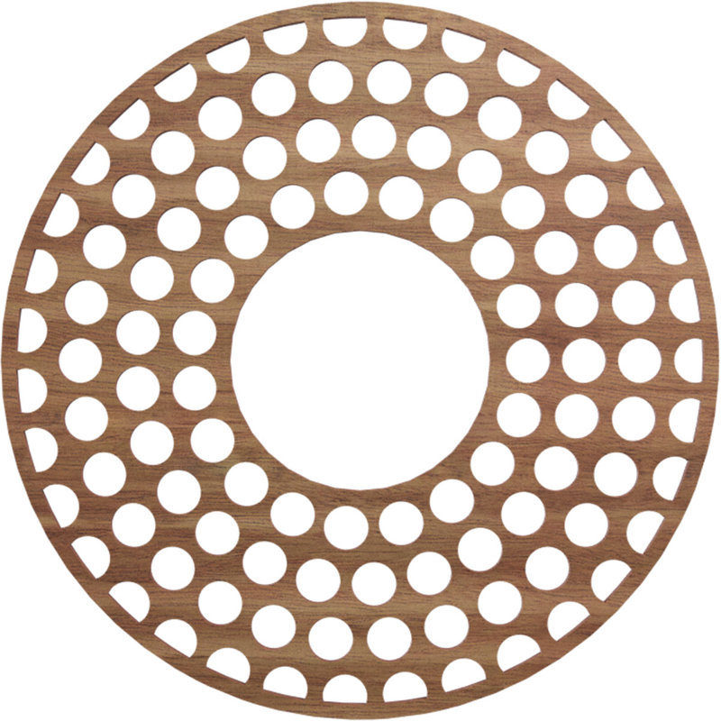 Médaillon de plafond en bois d'aulne 18 po x 6 1/2 po x P 6 po, Noyer, H 18 po x l 18 po x P 0,38 po