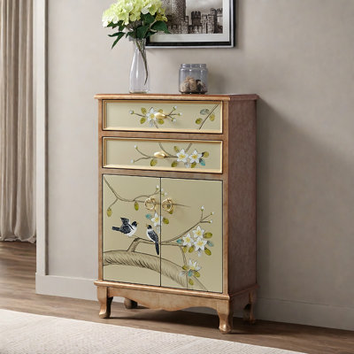 Classic Coloured Drawing Wood Accent Cabinet.