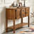 46'' Solid Wood Sideboard Console Table with 2 Drawers and Cabinets and Bottom Shelf-464753566