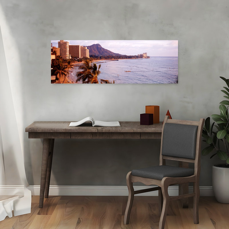 Waikiki Beach Oahu Hawaii USA by Jerry Driendl Photography - Wrapped Canvas Panoramic Print, 30.48 cm H x 91.44 cm W