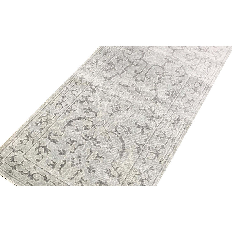 Hand-Knotted High-Quality Light Blue Runner