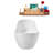69" Streamline Soaking Glossy White Freestanding Tub and Tray With Internal Drain-101413285