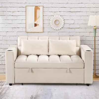 Larmon Modern Sleeper Sofa, Convertible Sofa, 3-In-1 Bed Pull Out Couch Pull Out Sofa