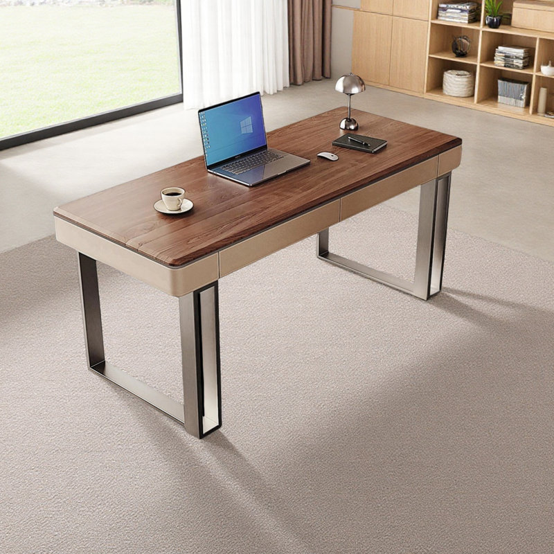 Modern Retro-Style Desk, 29.52" H x 62.99" W x 23.62" D