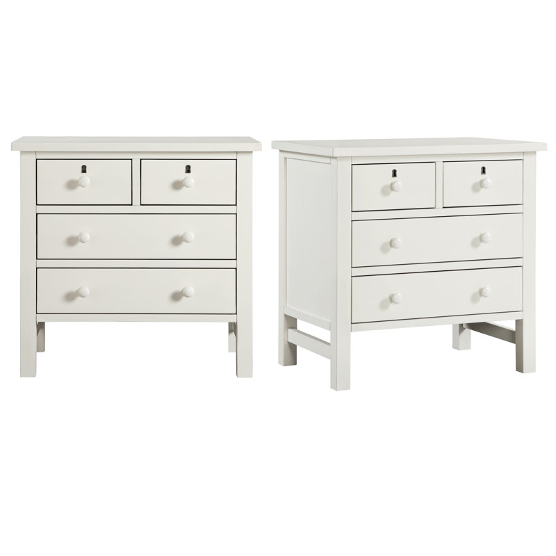 Adelinah 4-drawer Storage Nightstand - Set of 2, White