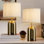 Ensemble de lampes de table Nawa avec 2 ports de charge USB Lampe de bureau à intensité réglable à intensité variable (ampoules incluses)