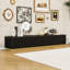 Meuble télé moderne à 4 tiroirs, plateau de table en faux marbre et design incurvé-876301334