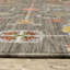 Tapis oriental gris / rose en laine et en nylon tissé à la machine-1245489120