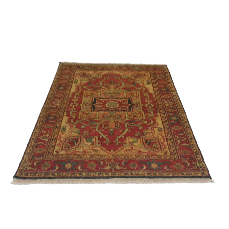 Canvello Hand Made Traditional Medallion Indo Serapi Rug - 4'1'' X 5'10''