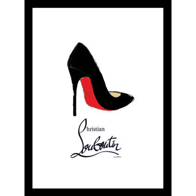 Fairchild Paris GLAM BLACK & RED CLASSY PUMP HEEL - 14"x18" Framed Print