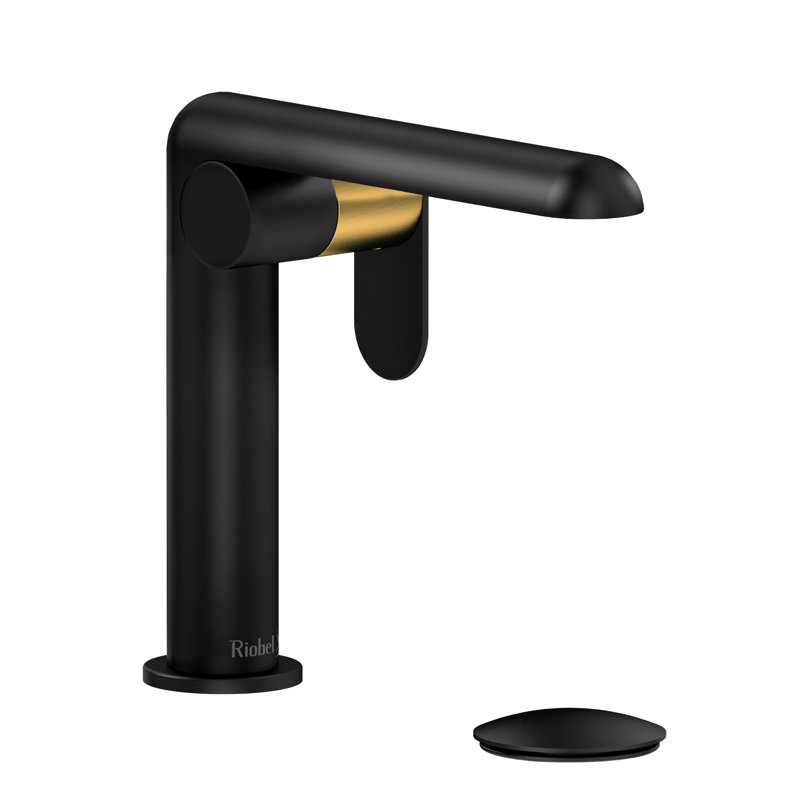 Robinet de salle de bain monotrou avec drain Ciclo ™, Noir / or brossé