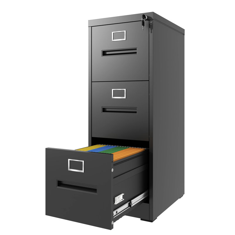 3 Drawer Vertical File Cabinet With Lock, A4 Legal/letter Size, Easy To Clean Steel Construction, Letter Legal Storage, Office Home Solution