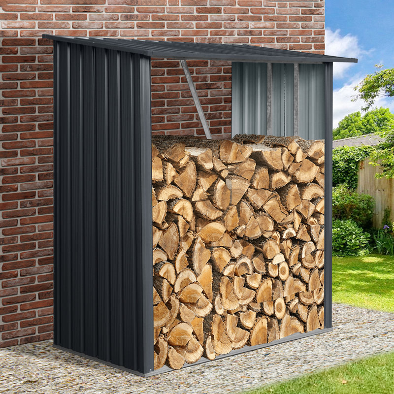 Remise de rangement en bois noir 3 pi x 5 pi - circulation d'air efficace pour la construction extérieure en bois sec