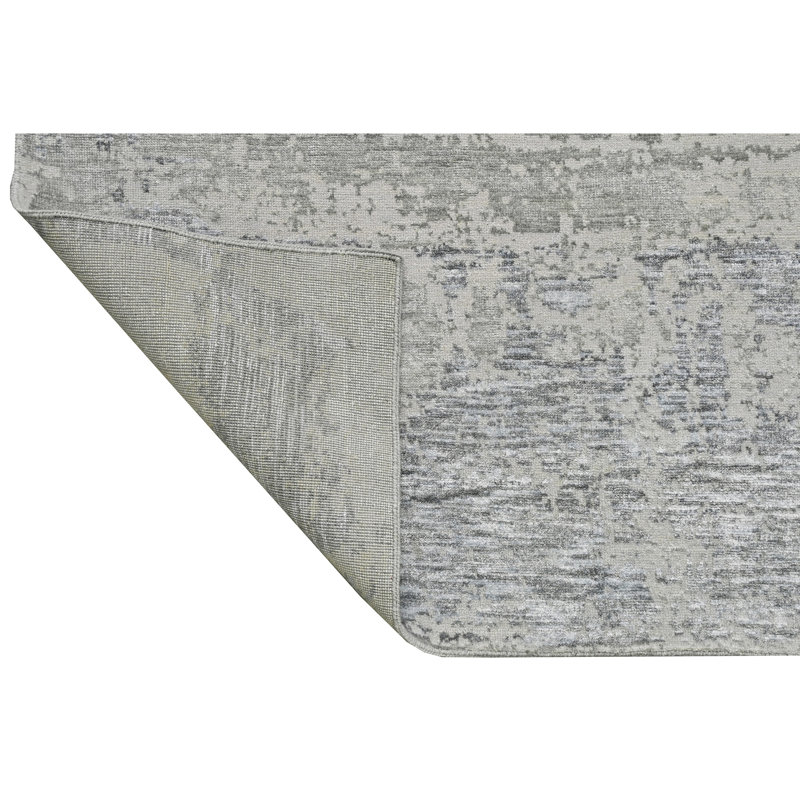 High-Quality Hand-Knotted Silver And Black Area Rug