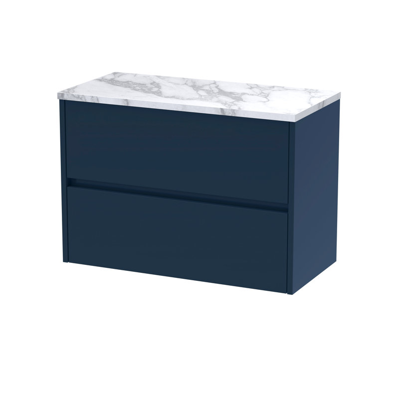 Havana 80.5cm Single Bathroom Vanity Base Only, Midnight Blue