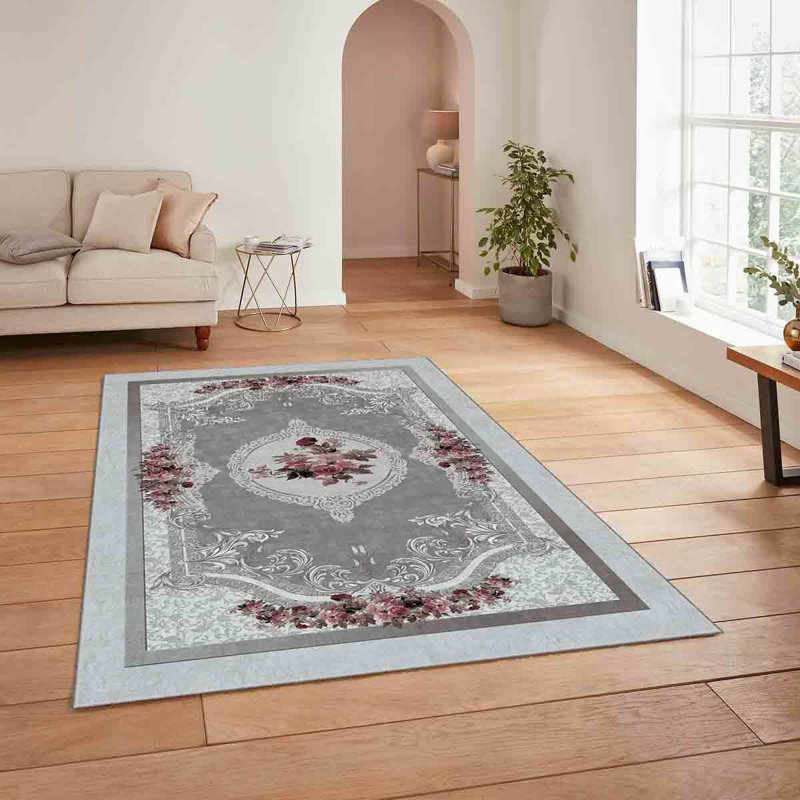 Luxurious Woven Carpet, 100% Polyester, 70.9 x 110.2 Inches | 740 g/m², Non-Slip Felt Dot Underside, 0.2 Inch Pile Height | Machine Washable, Easy Care, Perfect for Living Room & Bedroom Décor