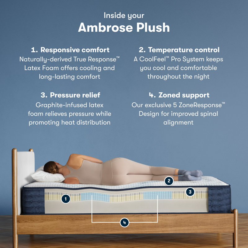 Twin XL Blue Latex Foam Adjustable Bed with Boxspring