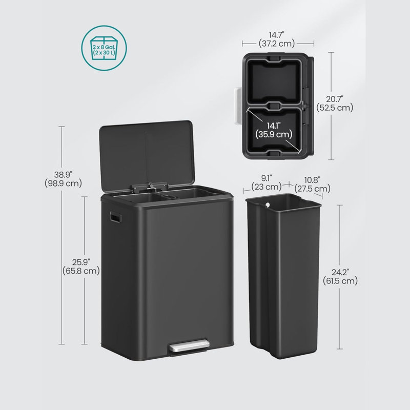 Steel Recycling Bin - 60 L