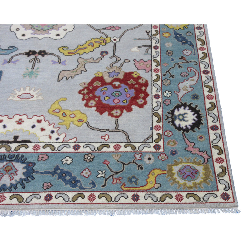 Tapis argenté 8 x 10 Oushak